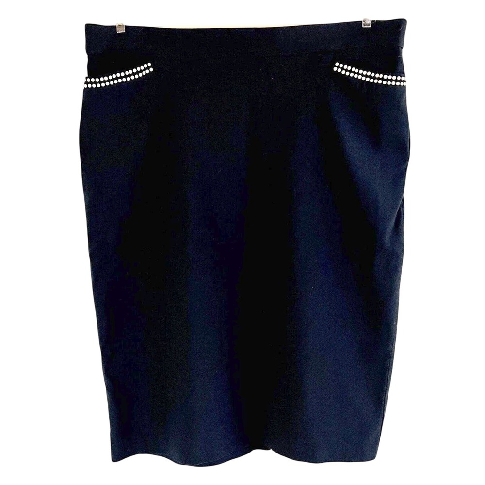 Retrology Pencil Skirt Black‎ Women's M Black Pearl